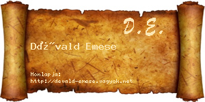 Dévald Emese névjegykártya