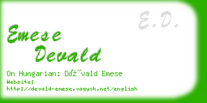 emese devald business card